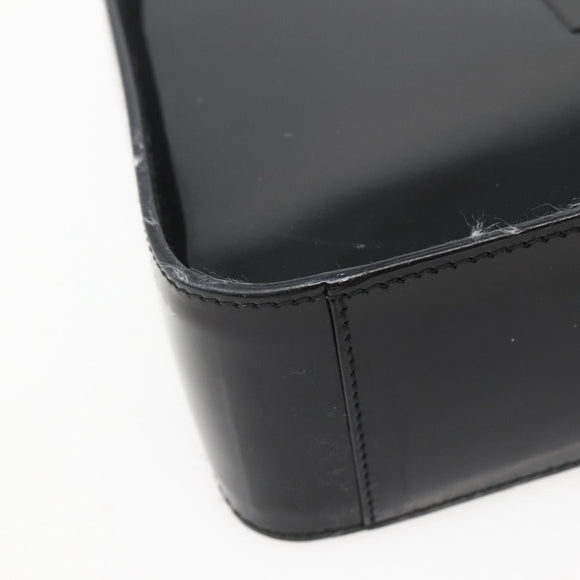 GUCCI Shoulder Bag Enamel Black Silver 001 3031 Auth 143306