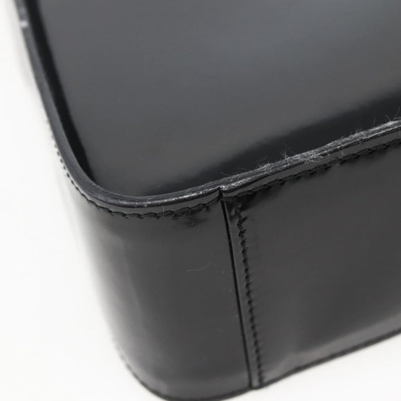 GUCCI Shoulder Bag Enamel Black Silver 001 3031 Auth 143306