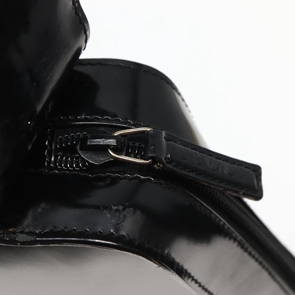 GUCCI Shoulder Bag Enamel Black Silver 001 3031 Auth 143306