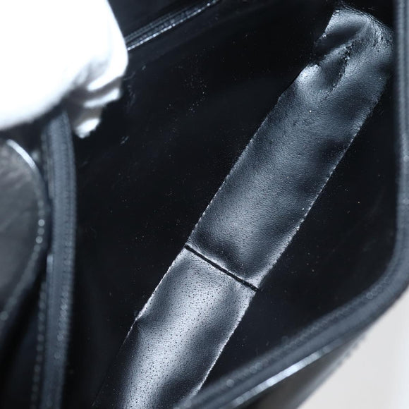 GUCCI Shoulder Bag Enamel Black Silver 001 3031 Auth 143306