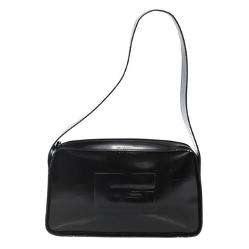 GUCCI Shoulder Bag Enamel Black Silver 001 3031 Auth 143306 - 0
