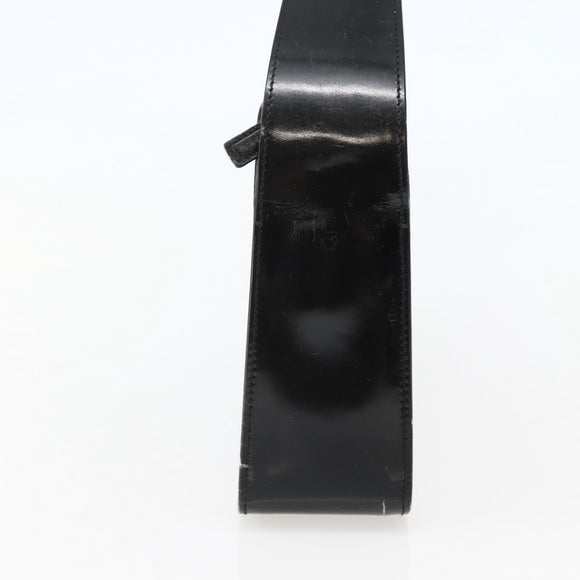 GUCCI Shoulder Bag Enamel Black Silver 001 3031 Auth 143306