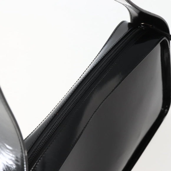 GUCCI Shoulder Bag Enamel Black Silver 001 3031 Auth 143306