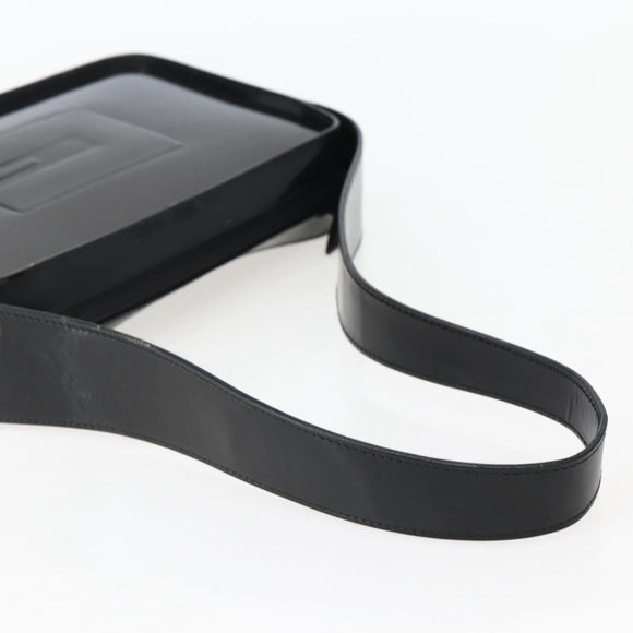 GUCCI Shoulder Bag Enamel Black Silver 001 3031 Auth 143306