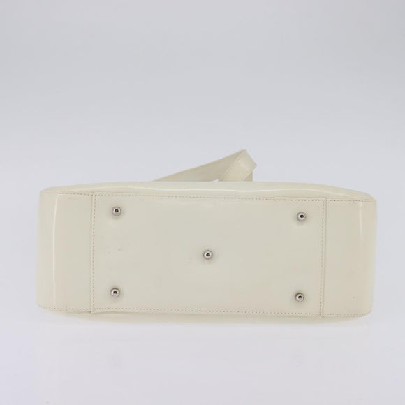 GUCCI Hand Bag Enamel 2way White Silver 001 1013 0504 Auth 143307