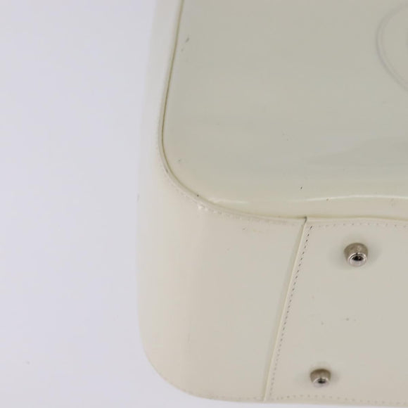 GUCCI Hand Bag Enamel 2way White Silver 001 1013 0504 Auth 143307