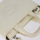 GUCCI Hand Bag Enamel 2way White Silver 001 1013 0504 Auth 143307-6
