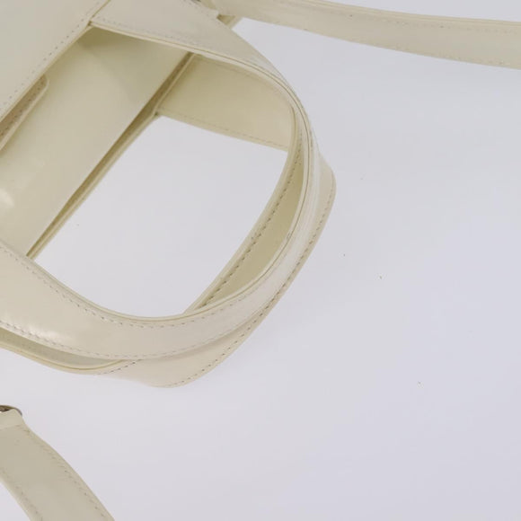 GUCCI Hand Bag Enamel 2way White Silver 001 1013 0504 Auth 143307
