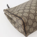 GUCCI GG Supreme Clutch Bag PVC Beige Silver 130653 Auth 143310-16