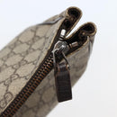 GUCCI GG Supreme Clutch Bag PVC Beige Silver 130653 Auth 143310-8