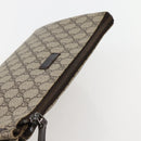 GUCCI GG Supreme Clutch Bag PVC Beige Silver 130653 Auth 143310-5