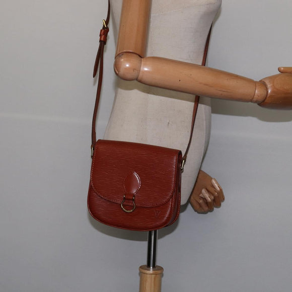 LOUIS VUITTON Epi Saint Cloud PM Shoulder Bag Brown M52213 LV Auth 143321
