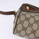 GUCCI GG Supreme Web Sherry Line Bag PVC Beige Gold 56 02 087 Auth 143328-9