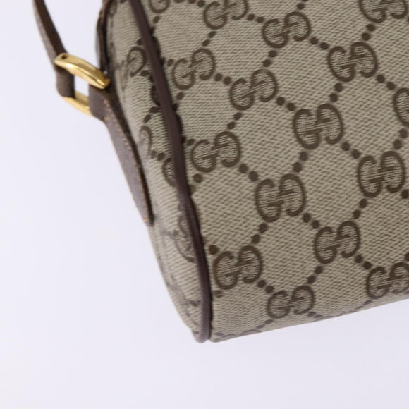 GUCCI GG Supreme Web Sherry Line Bag PVC Beige Gold 56 02 087 Auth 143328