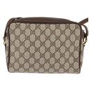 GUCCI GG Supreme Web Sherry Line Bag PVC Beige Gold 56 02 087 Auth 143328-2