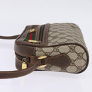 GUCCI GG Supreme Web Sherry Line Bag PVC Beige Gold 56 02 087 Auth 143328-3