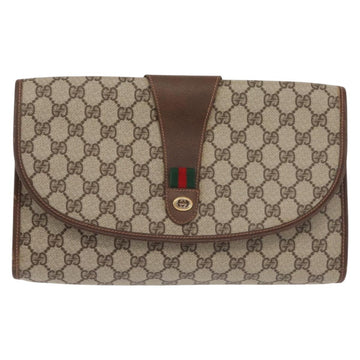 GUCCI GG Supreme Web Sherry Line Bag PVC Beige Gold 156 01 031 Auth 143329 - 0