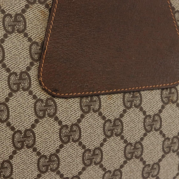 GUCCI GG Supreme Web Sherry Line Bag PVC Beige Gold 156 01 031 Auth 143329