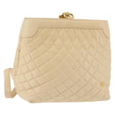 BALLY Shoulder Bag Leather Beige Gold Auth 143330-1