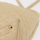 BALLY Shoulder Bag Leather Beige Gold Auth 143330-14