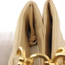 BALLY Shoulder Bag Leather Beige Gold Auth 143330-10