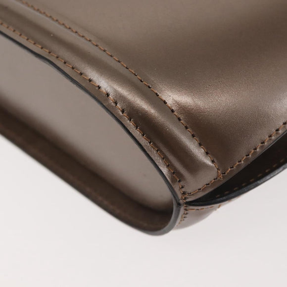 BALLY Hand Bag Leather Champagne Gold Auth 143331