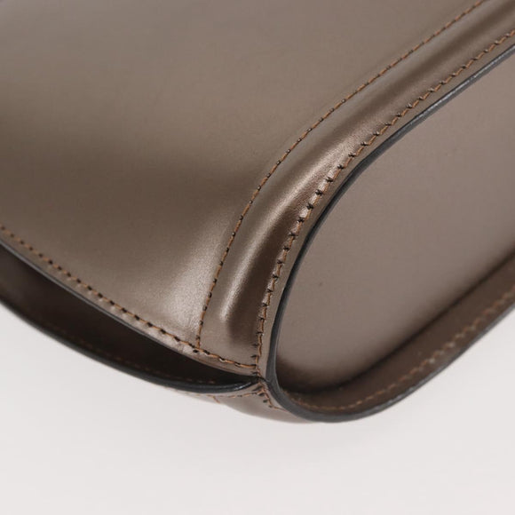 BALLY Hand Bag Leather Champagne Gold Auth 143331