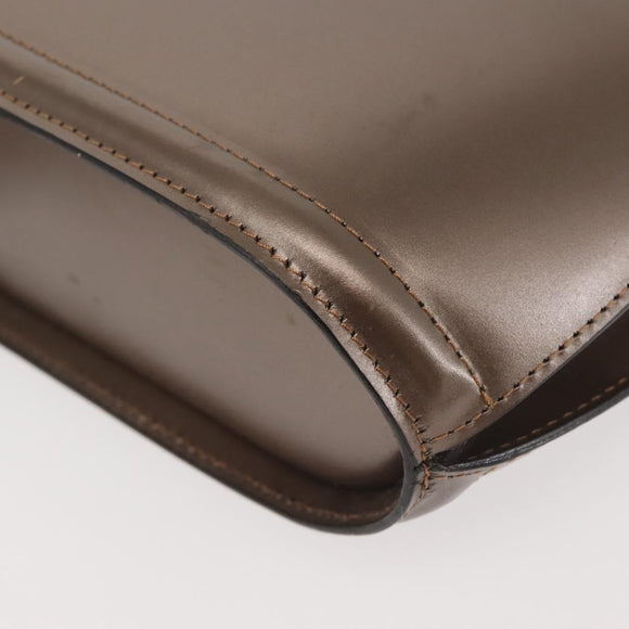 BALLY Hand Bag Leather Champagne Gold Auth 143331