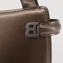 BALLY Hand Bag Leather Champagne Gold Auth 143331-17