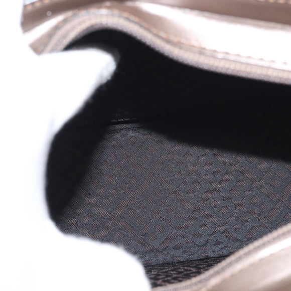 BALLY Hand Bag Leather Champagne Gold Auth 143331