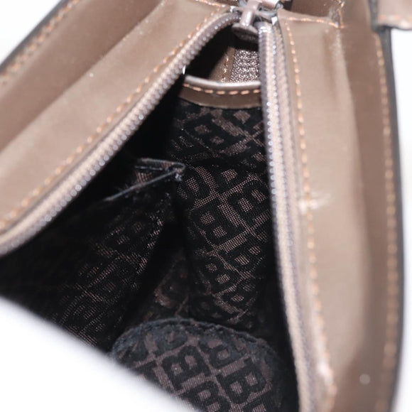 BALLY Hand Bag Leather Champagne Gold Auth 143331