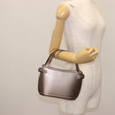 BALLY Hand Bag Leather Champagne Gold Auth 143331-22