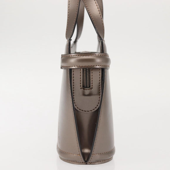 BALLY Hand Bag Leather Champagne Gold Auth 143331