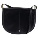 BALLY Shoulder Bag Leather Black Gold Auth 143332-1