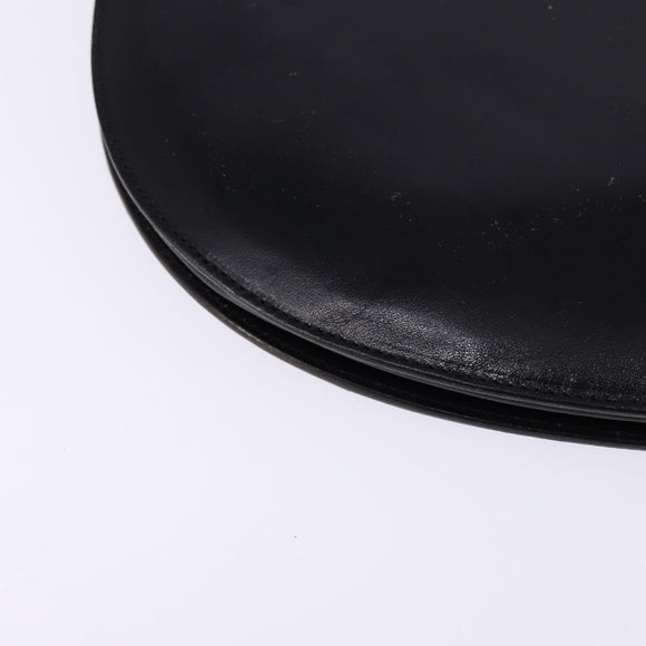 BALLY Shoulder Bag Leather Black Gold Auth 143332