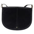 BALLY Shoulder Bag Leather Black Gold Auth 143332-13