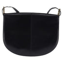 BALLY Shoulder Bag Leather Black Gold Auth 143332-2