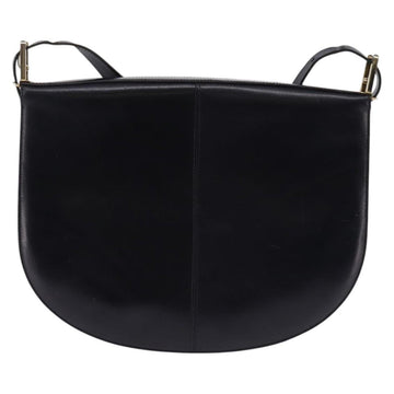 BALLY Shoulder Bag Leather Black Gold Auth 143332 - 0