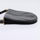 BALLY Shoulder Bag Leather Black Gold Auth 143332-3