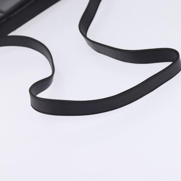 BALLY Shoulder Bag Leather Black Gold Auth 143332