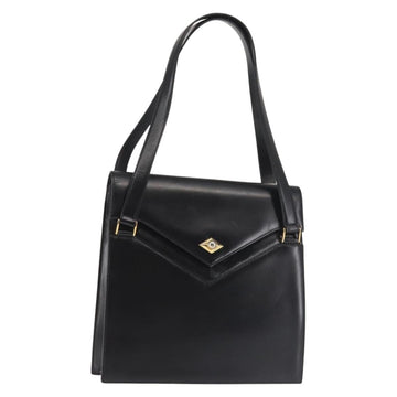 BALLY Shoulder Bag Leather Black Gold Auth 143333