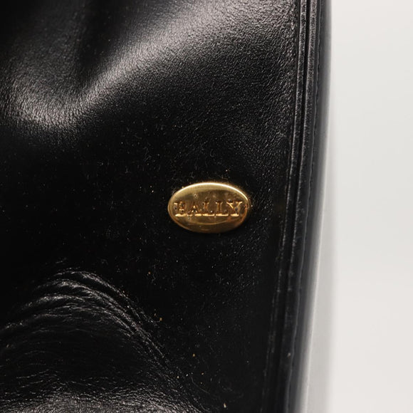 BALLY Shoulder Bag Leather Black Gold Auth 143333