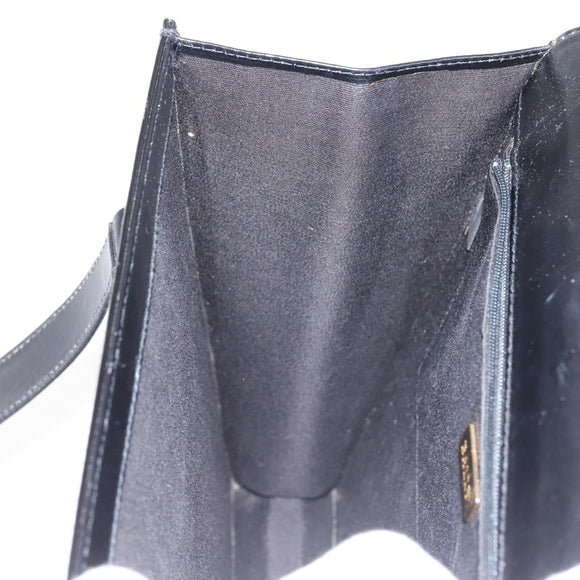 BALLY Shoulder Bag Leather Black Gold Auth 143333