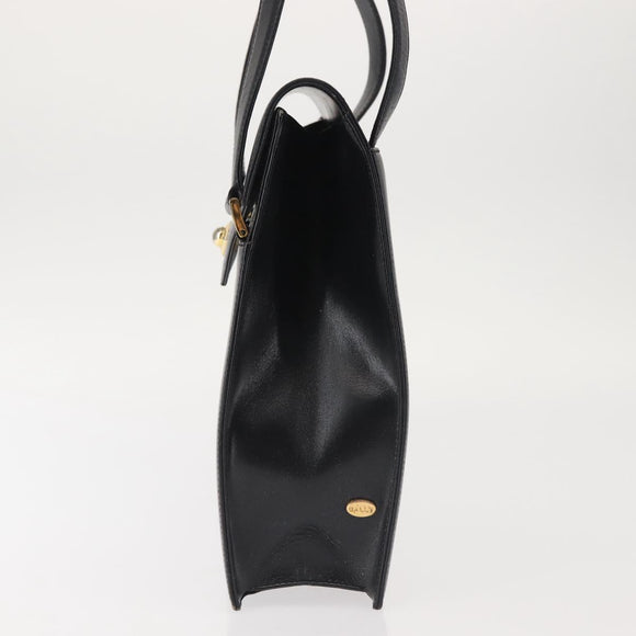 BALLY Shoulder Bag Leather Black Gold Auth 143333