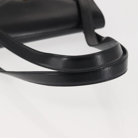 BALLY Shoulder Bag Leather Black Gold Auth 143333