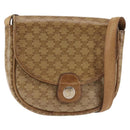 CELINE Macadam Canvas Shoulder Bag PVC Beige Gold Auth 143334-1