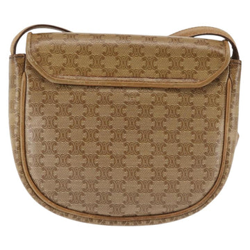 CELINE Macadam Canvas Shoulder Bag PVC Beige Gold Auth 143334 - 0