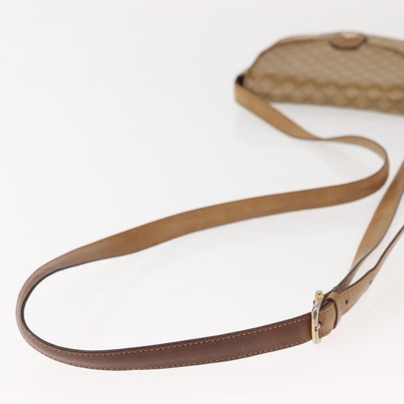 CELINE Macadam Canvas Shoulder Bag PVC Beige Gold Auth 143334