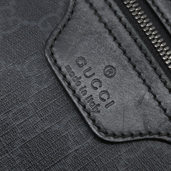 GUCCI GG Supreme Shoulder Bag PVC Leather Black Silver 322279 Auth 143336