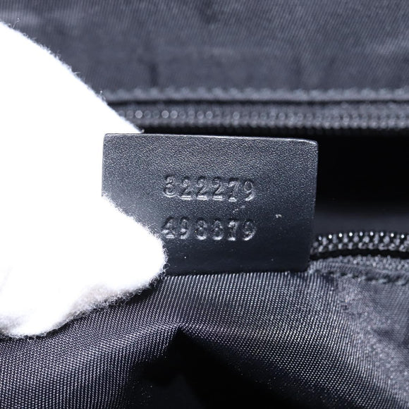 GUCCI GG Supreme Shoulder Bag PVC Leather Black Silver 322279 Auth 143336